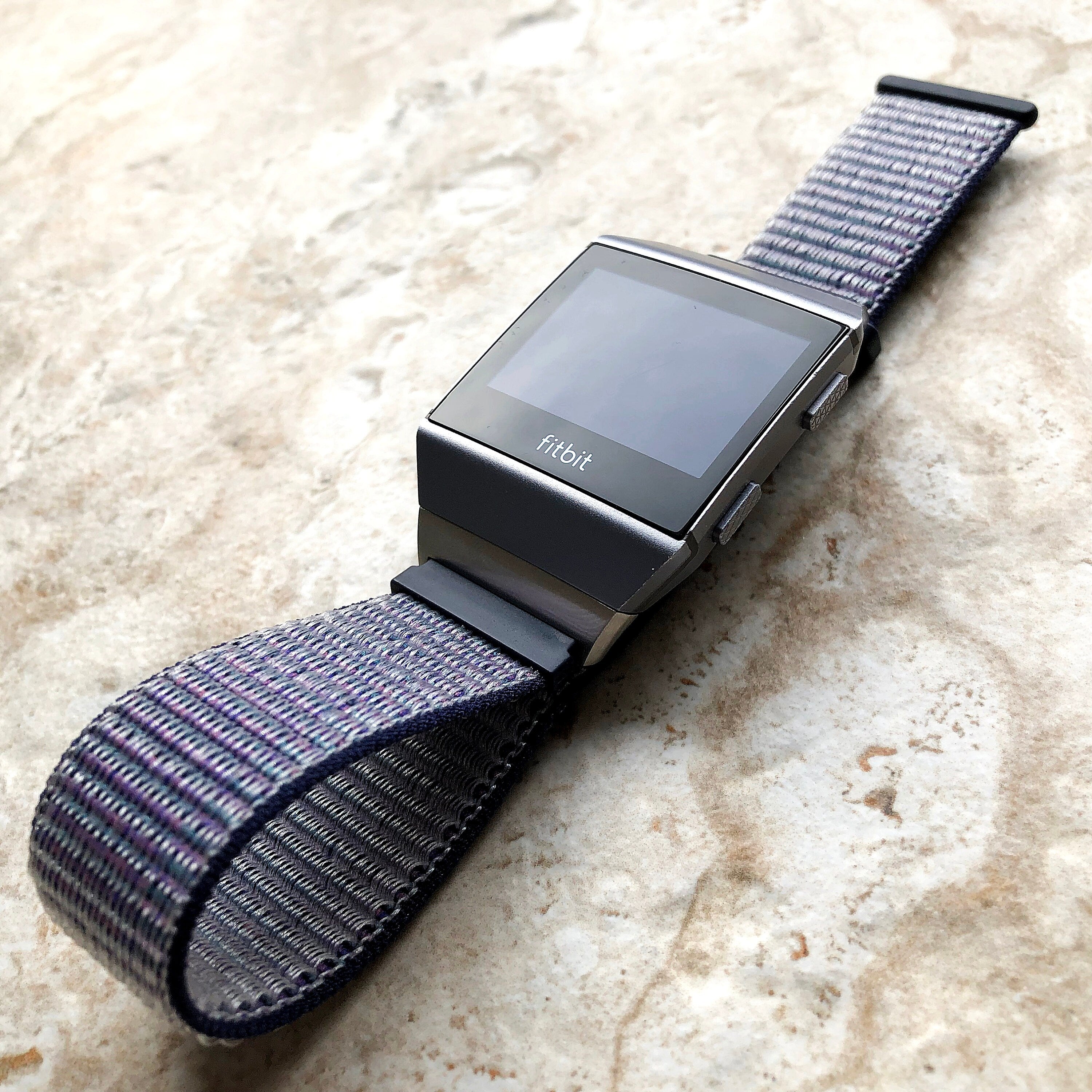 Fitbit Ionic Midnight Blue Sports Loop n Hook Band Strap for Watch Band Strap Adjustable with Quick Release Adapters Silver Rose Gold Black
